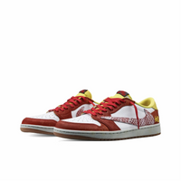 Travis Scott Jordan 1 Custom Jordans White Red Snake Scales