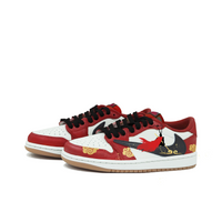 Travis Scott Jordan 1 Custom Jordans Red White Black Golden Clouds The Monkey King