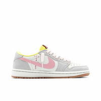 Travis Scott Jordan 1 Custom Jordans Grey White Pink