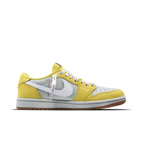 Travis Scott Jordan 1 Custom Jordans Yellow White Low