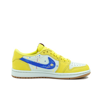 Travis Scott Jordan 1 Custom Jordans Yellow Blue With Stars Pattern