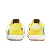 Travis Scott Jordan 1 Custom Jordans Yellow Blue With Stars Pattern