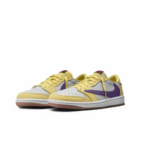 Travis Scott Jordan 1 Custom Jordans Yellow Dark Purple Low