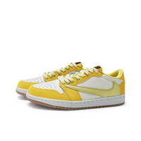 Travis Scott Jordan 1 Custom Jordans Yellow White Low