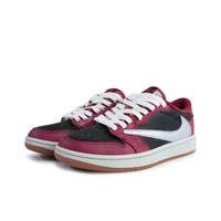 Travis Scott Jordan 1 Custom Jordans Dark Pink Black White