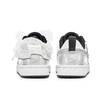 Custom Air Jordan 1 White Sliver Diamonds Lace Wedding Shoes