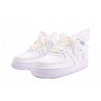 Custom Air Force 1 White Pearls Wedding Shoes