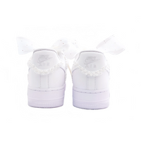 Custom Air Force 1 White Pearls Wedding Shoes