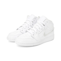 Custom Air Jordan 1 White Diamonds Swoosh