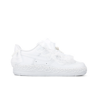Custom Air Force 1 White Butterflies Pearls Lace Wedding Shoes