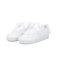 Custom Air Force 1 White Butterflies Pearls Lace Wedding Shoes
