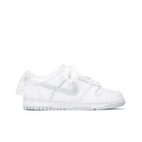 Custom Dunk White Lace Bow Wedding Shoes