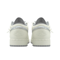 Custom Air Jordan 1 Beige Grey White Bow Wedding Shoes