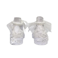 Custom Converse White Flower Embroidery Lace Pearls Wedding Shoes