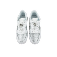 Custom Dunk White Sliver-Grey Bow Wedding Shoes
