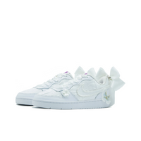 Custom Air Jordan 1 White Flower Butterfly Lace Pearls Wedding Shoes