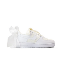 Custom Air Force 1 White Beige Flower Embroidery Wedding Shoes