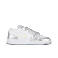 Custom Air Jordan 1 White Sliver Jelly Strips Swoosh Low