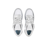 Custom Air Jordan 1 White Sliver Jelly Strips Swoosh Low