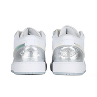 Custom Air Jordan 1 White Sliver Jelly Strips Swoosh Low