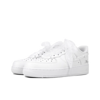 Custom Air Force 1 White Pearls Swoosh Wedding Shoes