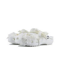 Custom Crocs White Lace Bow With Pearls Wedding Shoes