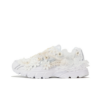Custom Nike Initiator White Beige Lace Flowers Pearls Wedding Shoes