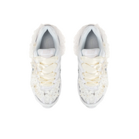 Custom Nike Initiator White Beige Lace Flowers Pearls Wedding Shoes