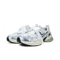 Custom Nike V2K Run Grey White Lace Flowers Pearls Wedding Shoes