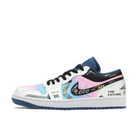 Cyberpunk Pink Blue White Custom Air Jordan 1 Low