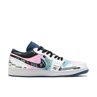 Cyberpunk Pink Blue White Custom Air Jordan 1 Low