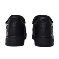 Custom Air Force 1 Low Gold Scaly Swoosh Dragon Font Black