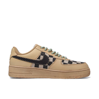 Custom Air Force 1 Low Black White Squares Khaki