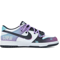 Custom Dunk Extra Lace Black Swoosh Blue Purple FUT Font
