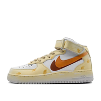 Custom Air Force 1 Mid Ginkgo Leaf Light Yellow Orange Swoosh