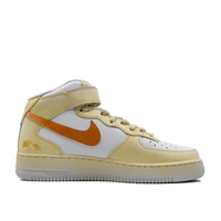 Custom Air Force 1 Mid Ginkgo Leaf Light Yellow Orange Swoosh