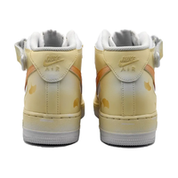 Custom Air Force 1 Mid Ginkgo Leaf Light Yellow Orange Swoosh