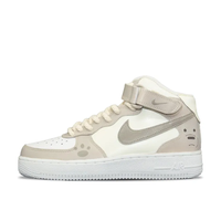 Custom Air Force 1 Mid Khaki Dog Paw