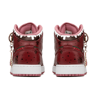 Custom Air Jordan 1 Christmas Dark Red White Snowman Pendant