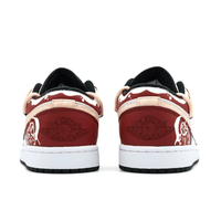 Custom Air Jordan 1 Christmas Red White Snow Santa Claus Low