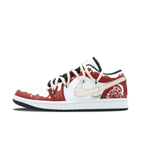 Custom Air Jordan 1 Christmas Red White Snow Santa Claus Low