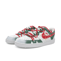 Custom Air Force 1 Christmas Green Red Elk Snowflake Christmas Tree