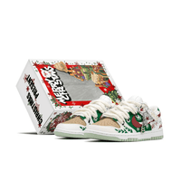 Custom Dunk Christmas Green Red White Snowflakes Christmas Tree Pendant