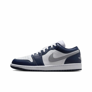Custom Air Jordan 1 Dark Blue White Grey Low