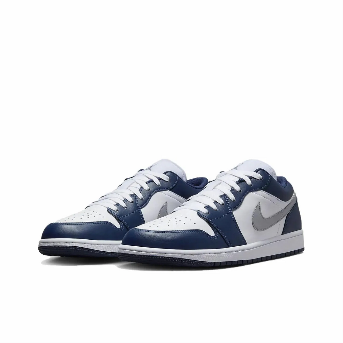 Custom Air Jordan 1 Dark Blue White Grey Low