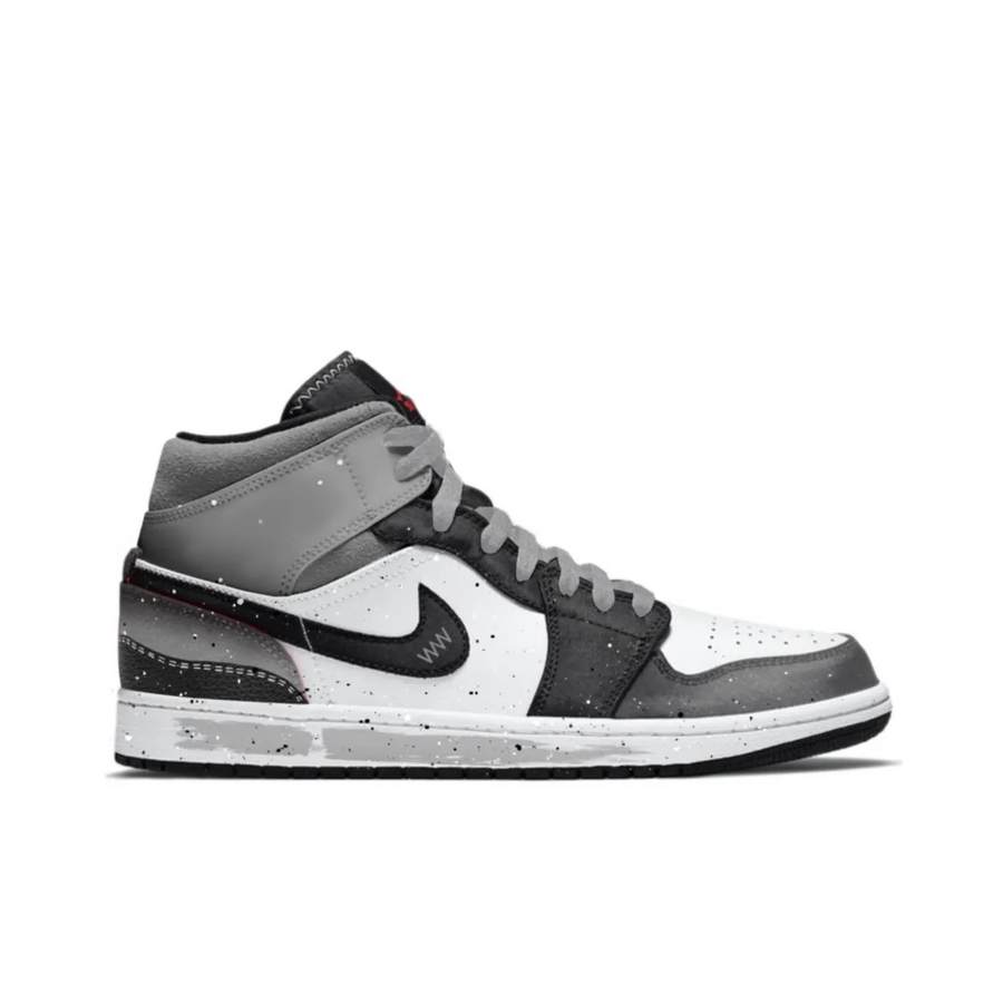 Custom Air Jordan 1 Black Grey White Snow