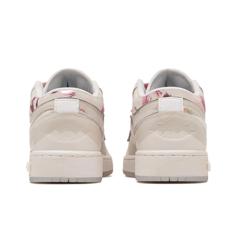 Custom Air Jordan 1 Light Milky Brown Pink Jelly Swoosh Low
