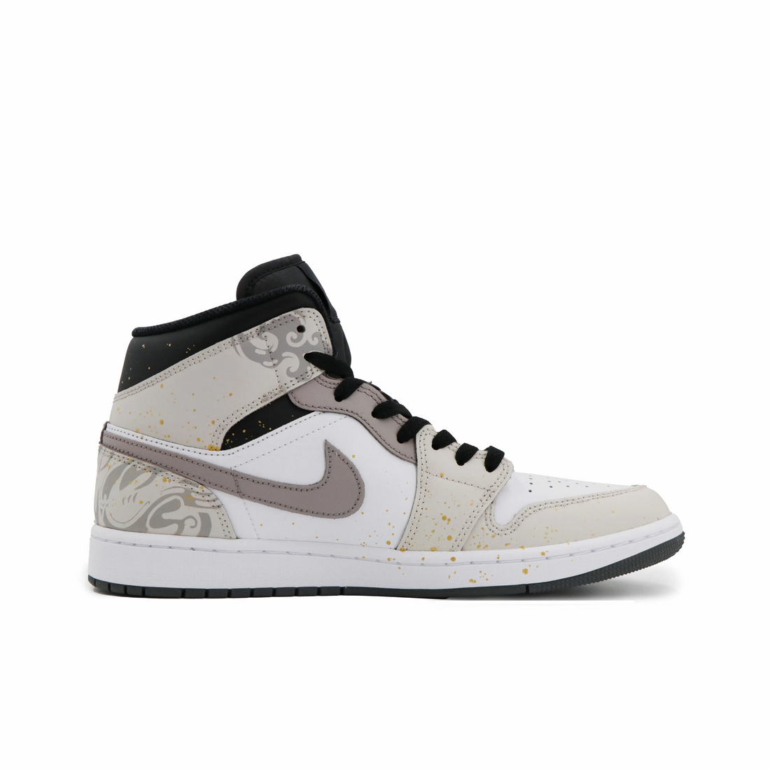 Custom Air Jordan 1 Grey Black Snake Scales