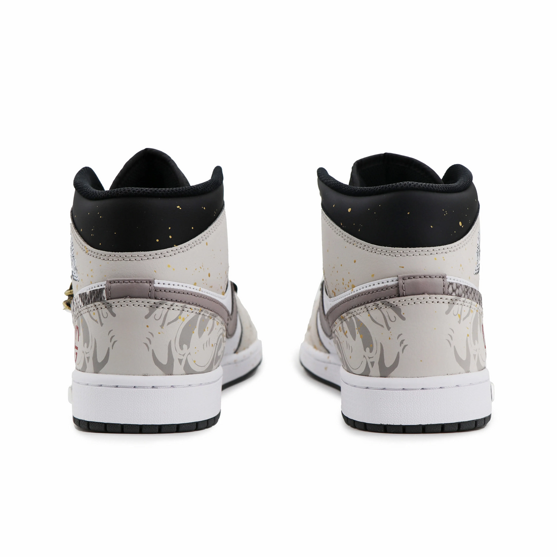 Custom Air Jordan 1 Grey Black Snake Scales