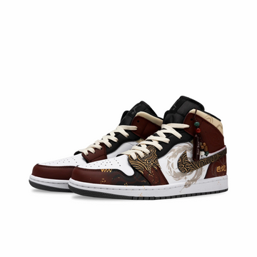 Custom Air Jordan 1 Dark Red Black Gold Snake Theme